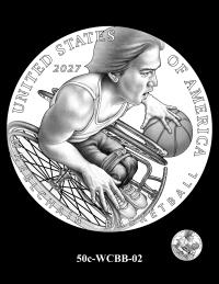 50c-WCBB-02 -- 2027 Paralympic Sports Half Dollar - Wheelchair Basketball